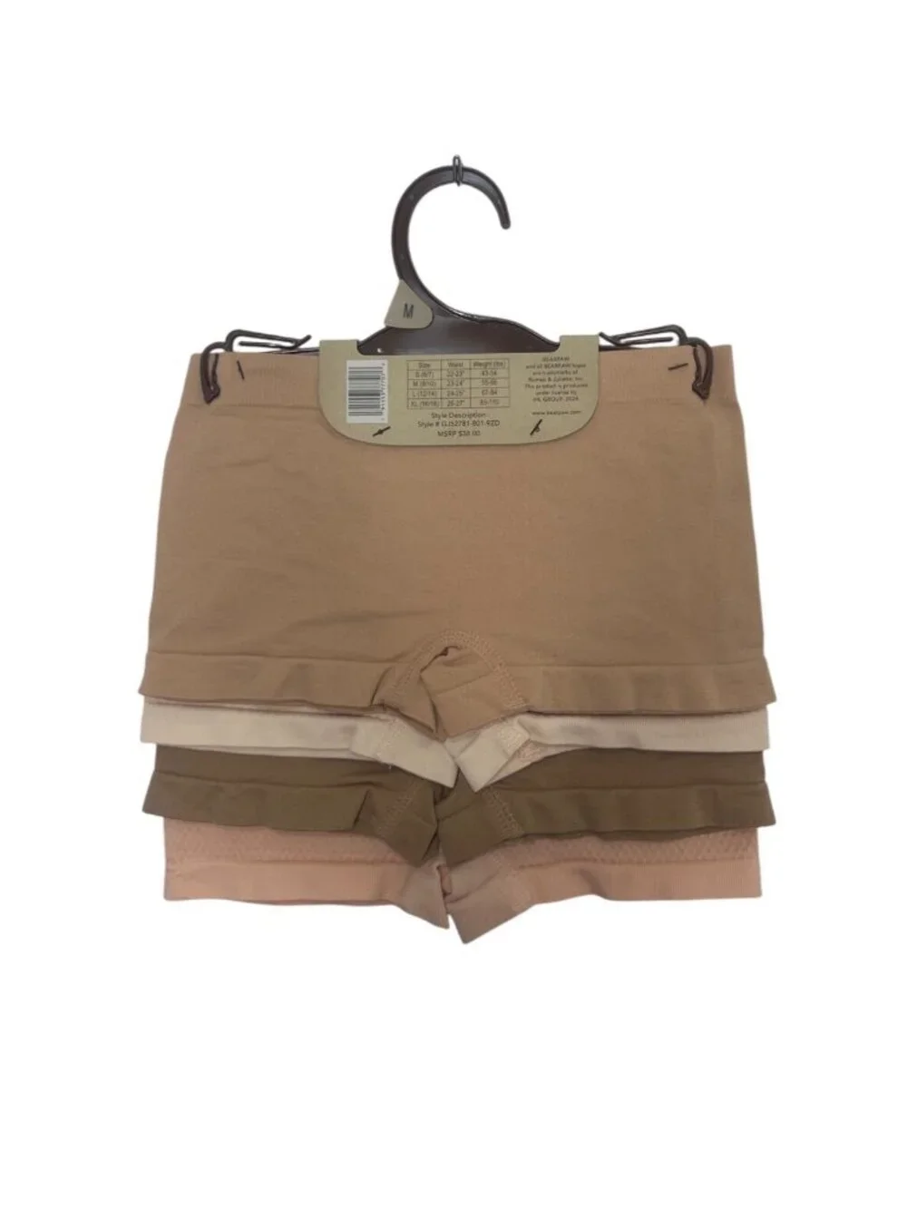 Bearpaw 4 Pack Comfort Boyshorts Panties Girls Medium New Neutral Tones